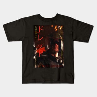 Dredd Worn japanese poster design Kids T-Shirt